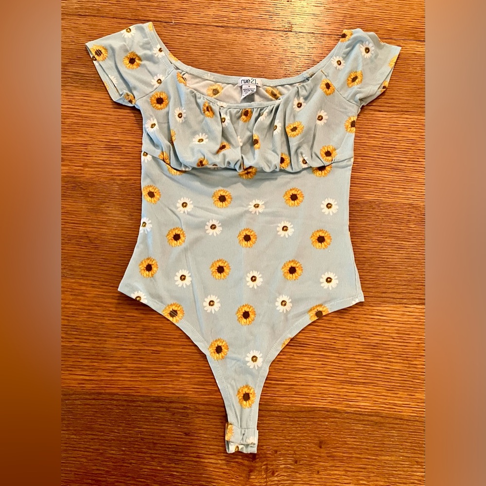 Baby Blue Floral Bodysuit